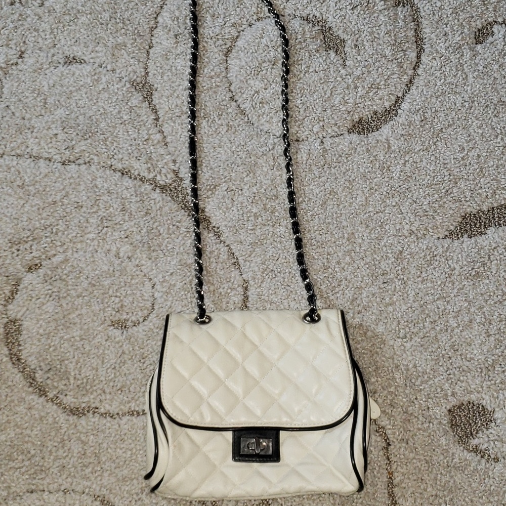 Black and White Quilted Crossbody Bag